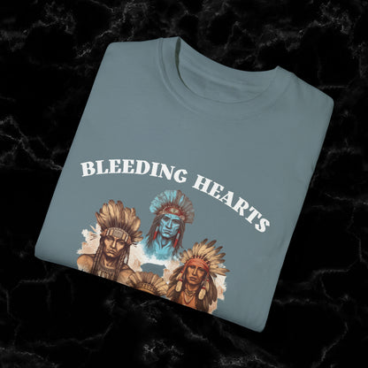 Native American Comfort Colors Shirt - Authentic Tribal Design, Nature-Inspired Apparel, 'Bleeding Hearts since 1492 T-Shirt   