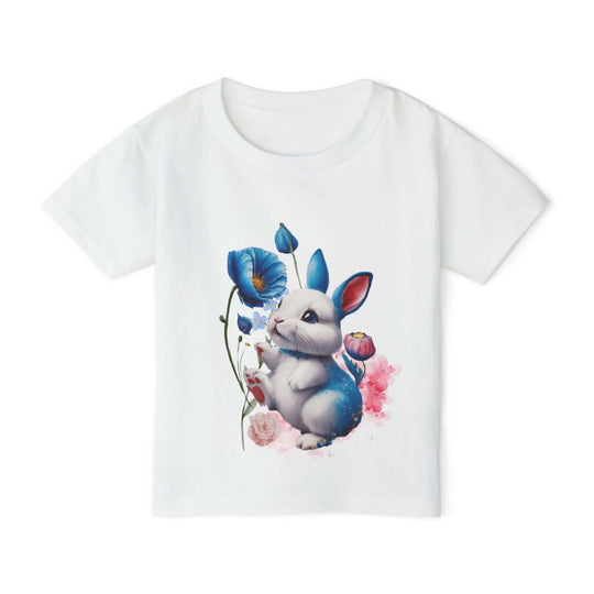 Toddler T-shirt Bunny and Flower Illustration Kids clothes Printify White 2T