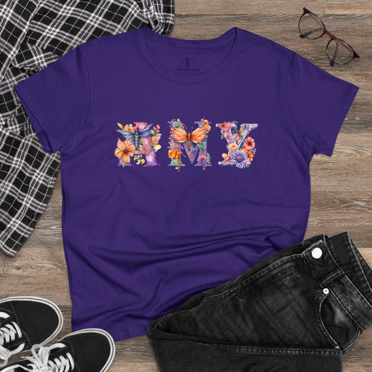 Imagin Vibes: Mom's Dragonfly Name Tee (Personalized Gift, Mother's Day) T-Shirt Purple S 
