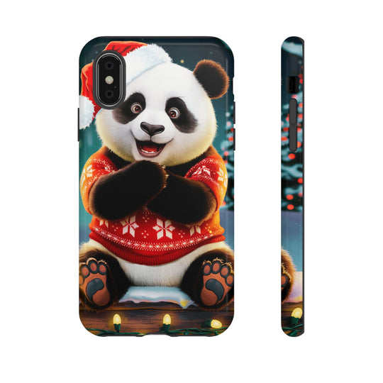 Phone Case - Festive Christmas Panda in Sweater Phone Case Printify