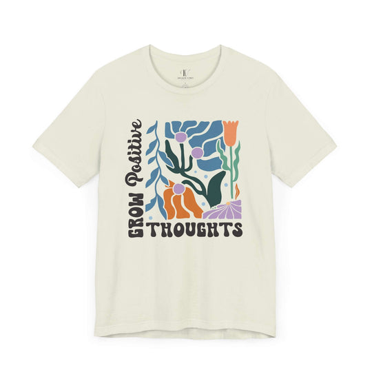 “Grow Positive Thoughts” Tee – Bold Blooms, Brighter Mindset T-Shirt Printify Citron XS