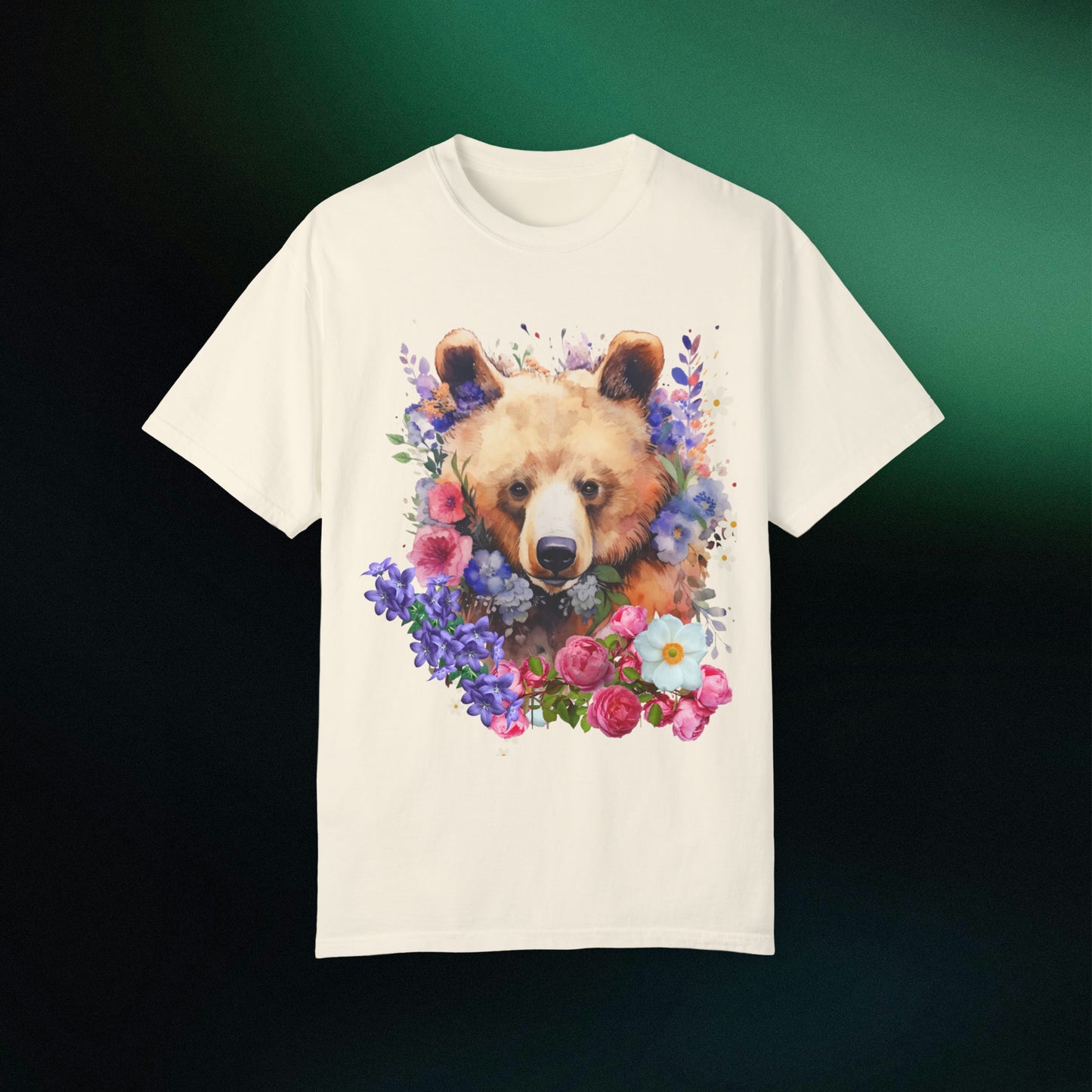 Floral Bear Shirt, Bear Shirt, Floral Bear Tee, Flower Bear Shirt, Animal Lover Tee, Bear Shirt, Bear Lover Gift, Wildlife Animals Tee T-Shirt Ivory S 