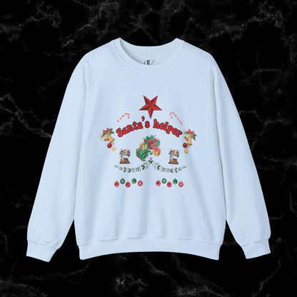 Santa Squad Shirt - Christmas Santa Helper Sweatshirt for Family Matching Christmas Sweatshirt S Light Blue 