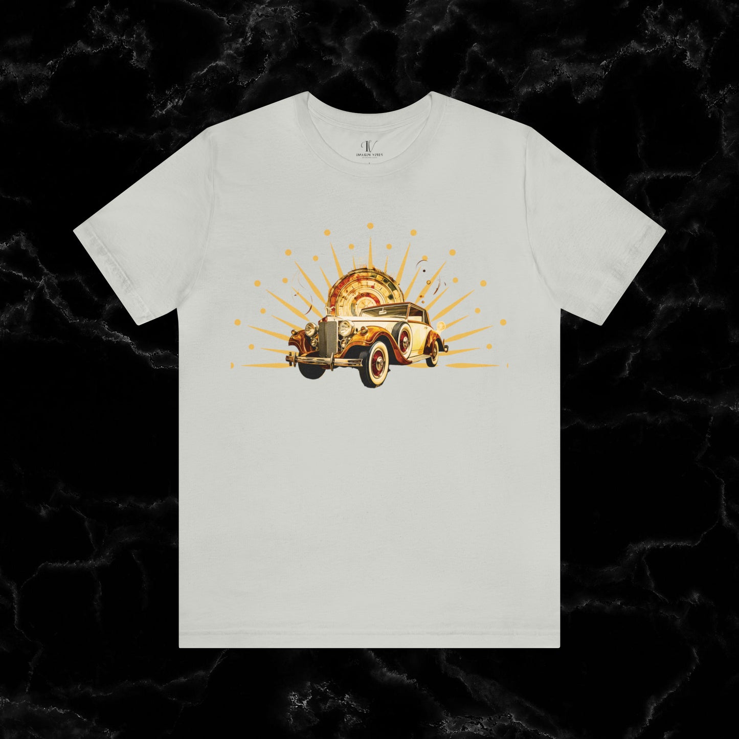 Vintage Car Enthusiast T-Shirt with Classic Wheels and Timeless Appeal Nostalgic T-Shirt Silver S 