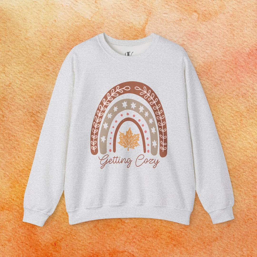 Getting Cozy: Boho Fall Sweatshirt Sweatshirt Printify S Ash