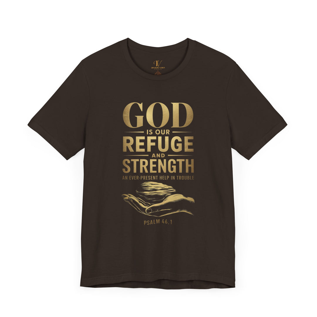 Religious Tee with Psalm 46:1 Verse T-Shirt Printify