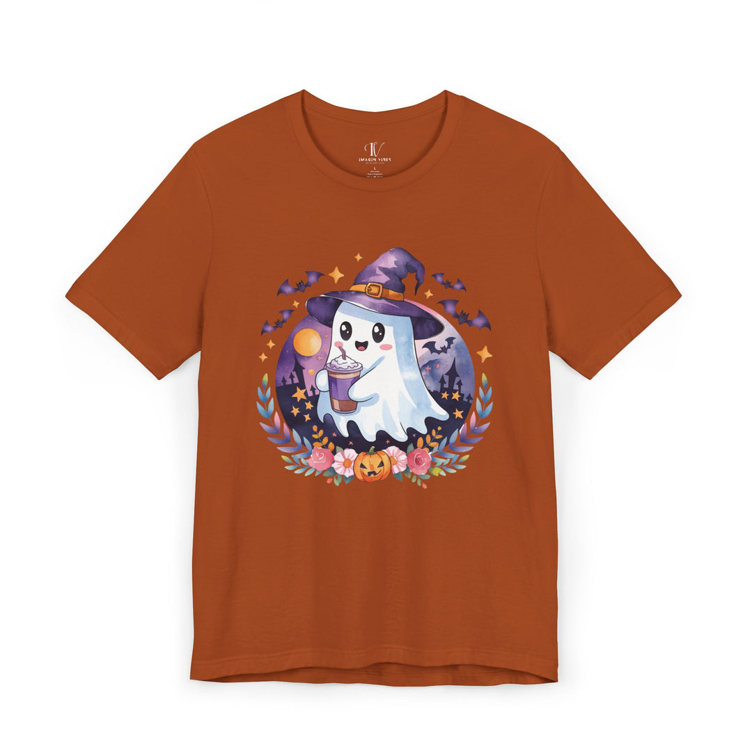 Cute Ghost With Ice Caffe Halloween T-Shirt