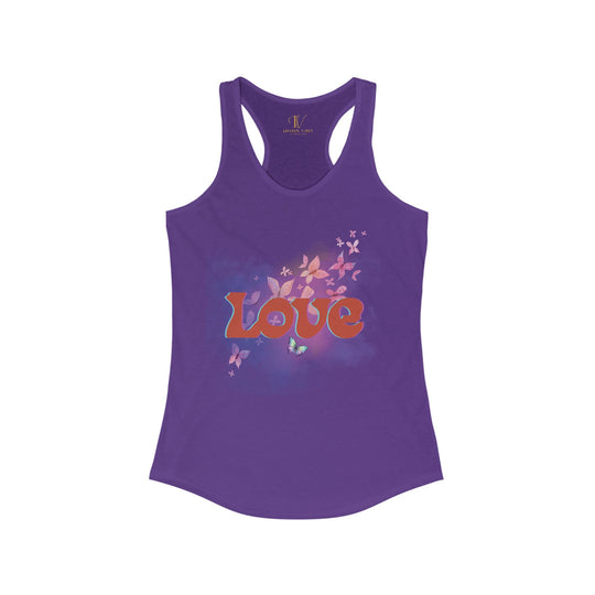 Racerback Tank Love Retro Butterfly Tank Top Printify XS Solid Purple Rush