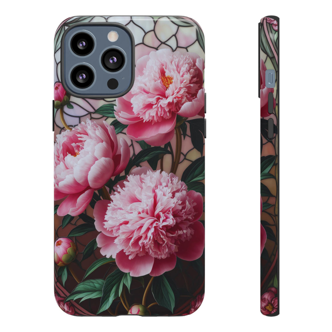 Phone Case Art Deco Pink Peonies Phone Case Printify iPhone 13 Pro Max Glossy