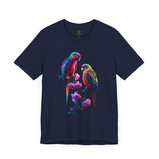 Tropical Parrot Unisex Tee - Vibrant and Modern T-shirt T-Shirt Printify Navy XS