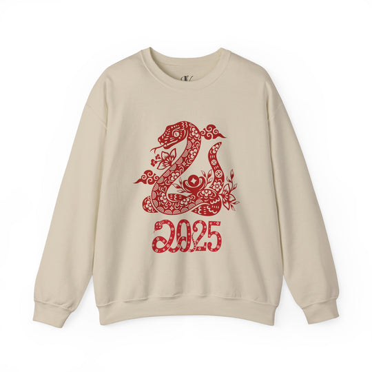 Year of the Snake Sweatshirt - Chinese Zodiac 2025 Sweatshirt Printify S Sand