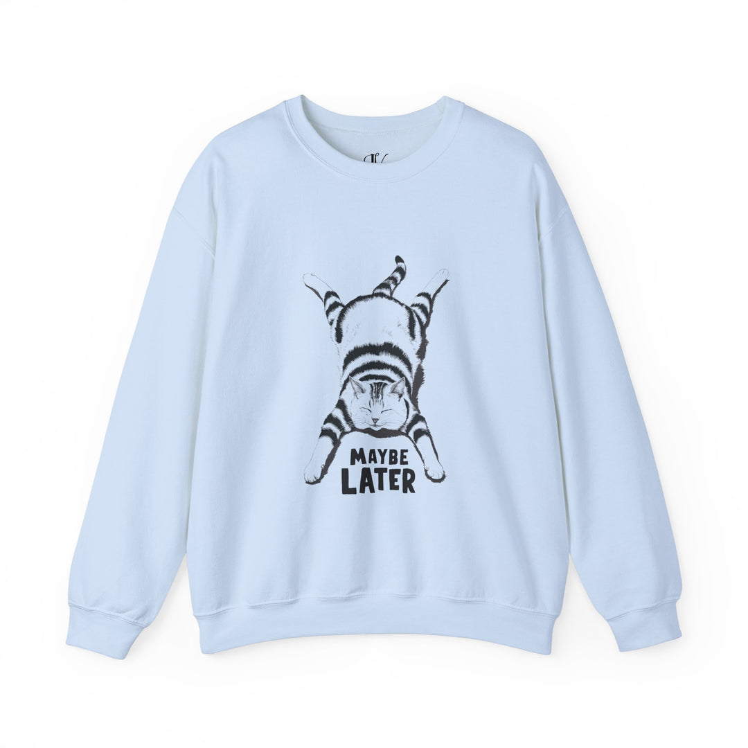 Cat Maybe Later Sweatshirt Sweatshirt Printify S Light Blue