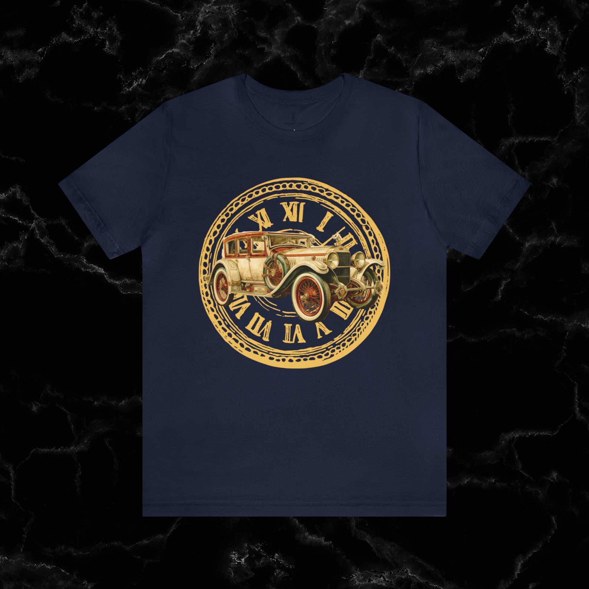Vintage Car Enthusiast T-Shirt with Classic Wheels and Timeless Appeal T-Shirt Navy S 