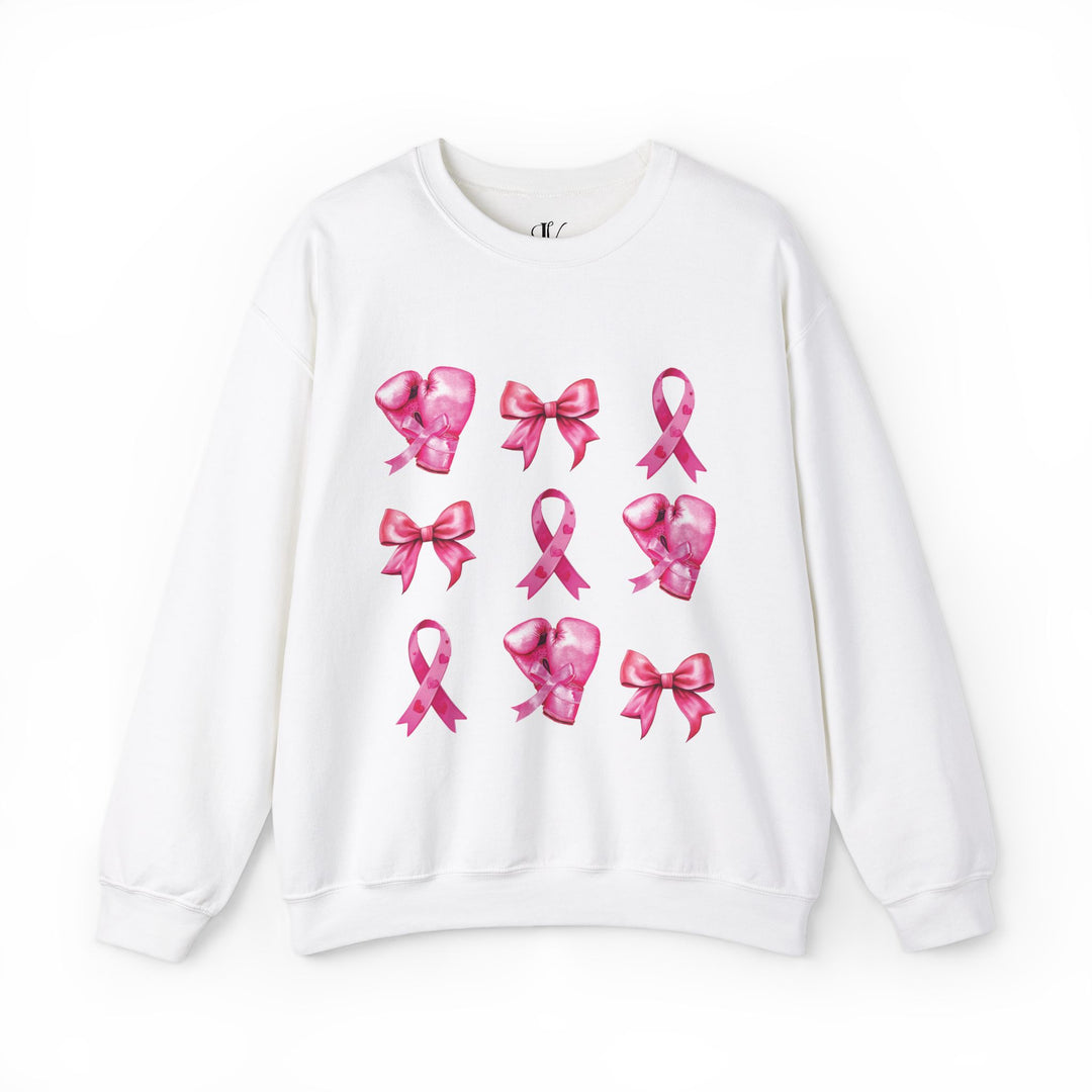 Pink Ribbons and Boxing Gloves Breast Cancer Support Sweatshirt