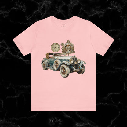 Vintage Car Enthusiast T-Shirt - Classic Wheels and Timeless Appeal T-Shirt Pink S 