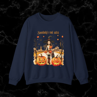 Somebody's Cool Witch Halloween Sweatshirt - Embrace the Witchy Vibes Sweatshirt M Navy 