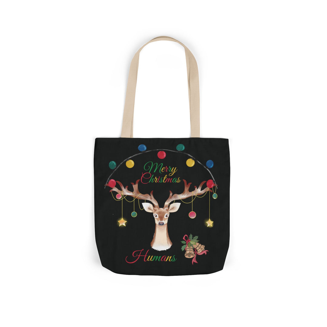Christmas Reindeer Tote Bag Accessories Printify 16" × 16'' Beige