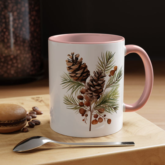 Pine Cone & Branch Accent Coffee Mug