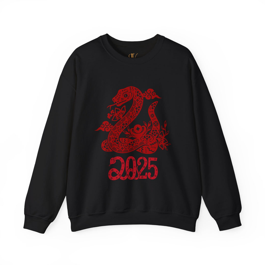 Year of the Snake Sweatshirt - Chinese Zodiac 2025 Sweatshirt Printify S Black