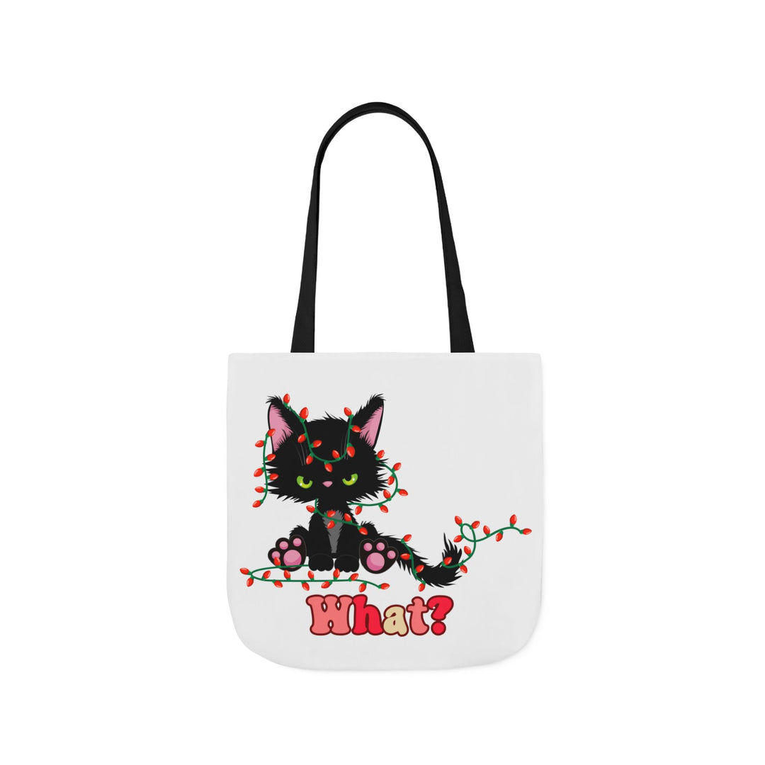 What Black Christmas Cat Tote Bag Accessories Printify 16" × 16'' Black