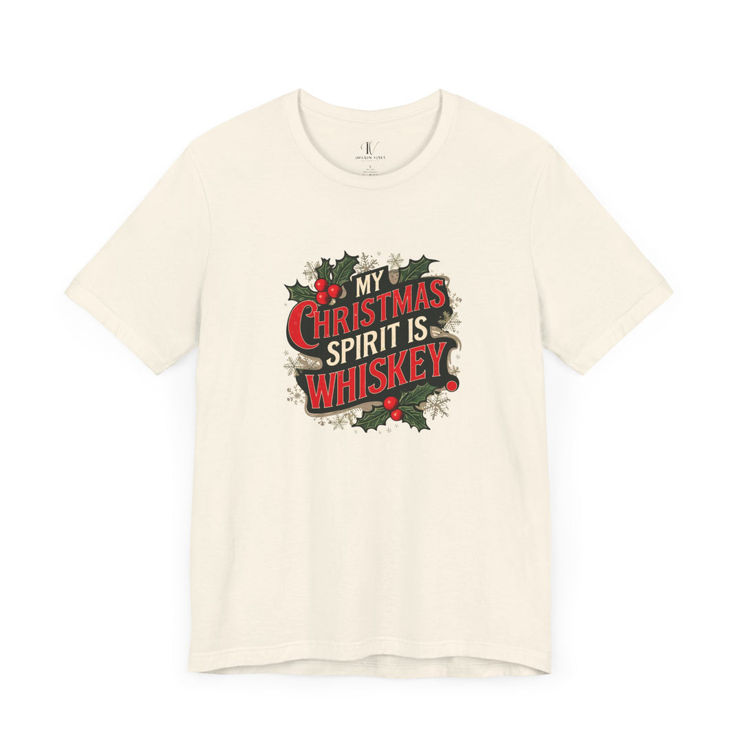 Christmas Spirit Whiskey Tee T-Shirt Printify Natural XS