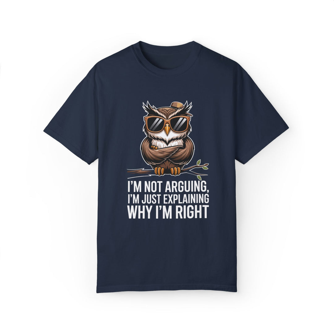 Owl T-Shirt - I'm not arguing, I'm just explaining why I'm right T-Shirt Printify Navy S