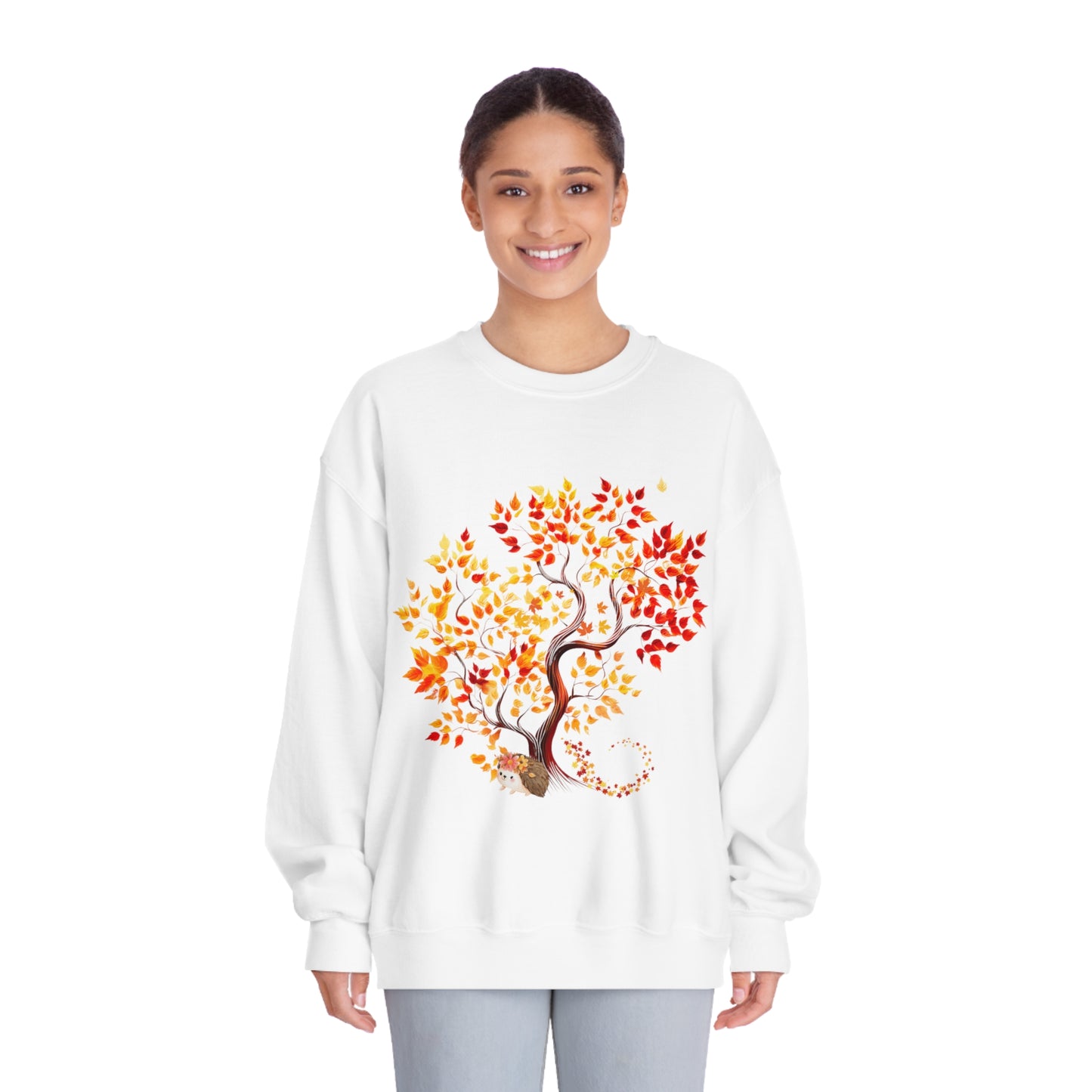 Autumn Tree Serenity Sweatshirt | Embrace the Tranquility of Fall Sweatshirt White S 