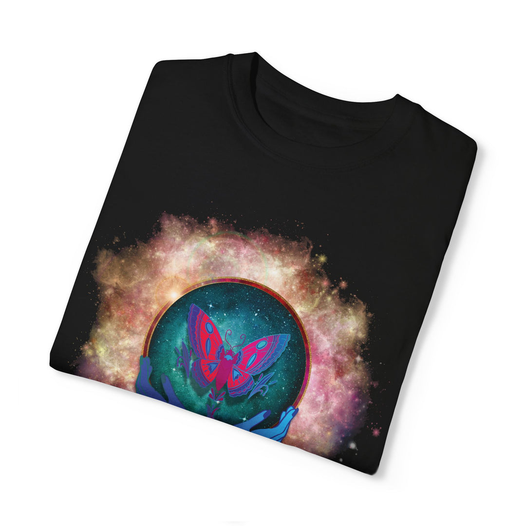 Mystical T-shirt with Cosmic Butterfly T-Shirt Printify