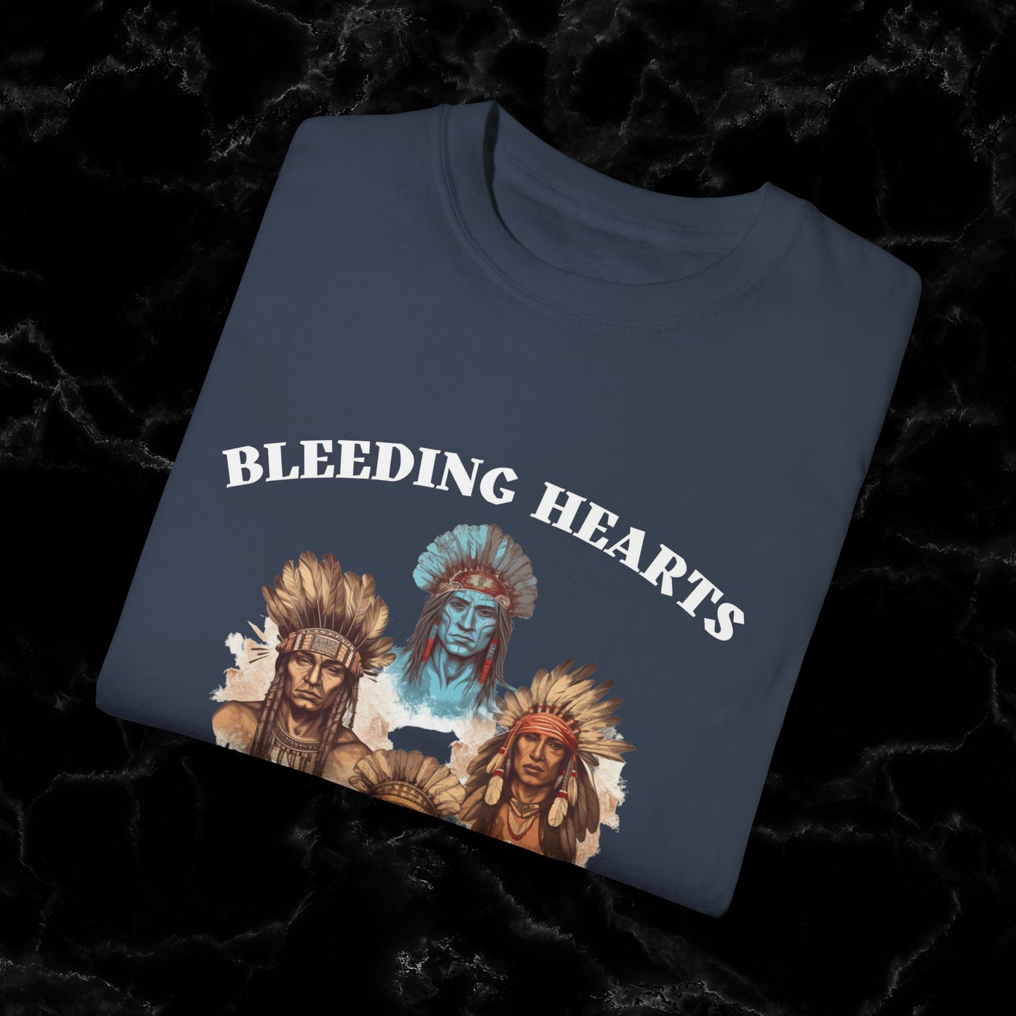 Native American Comfort Colors Shirt - Authentic Tribal Design, Nature-Inspired Apparel, 'Bleeding Hearts since 1492 T-Shirt   