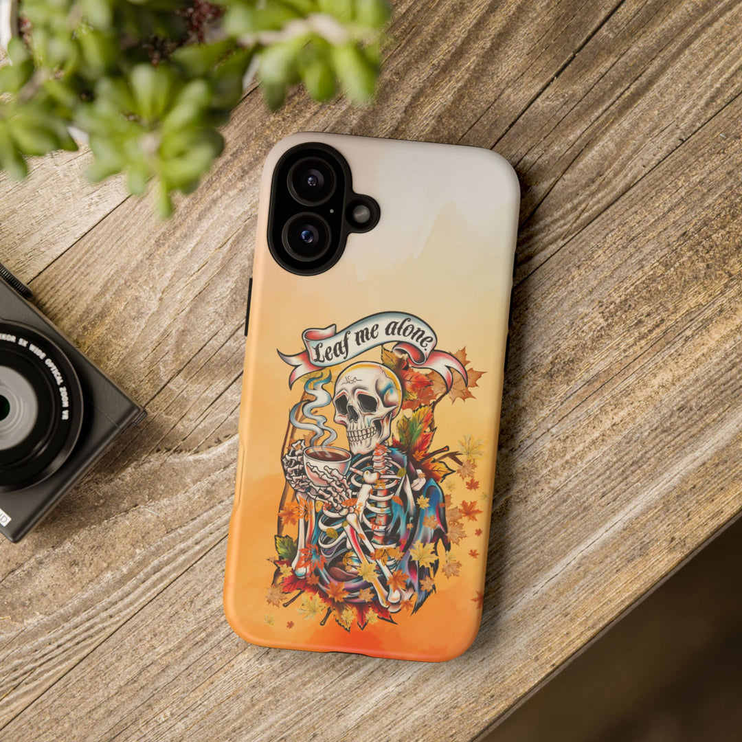 Phone Case - Leaf Me Alone Gothic Skeleton Phone Case Printify iPhone 16 Plus Matte