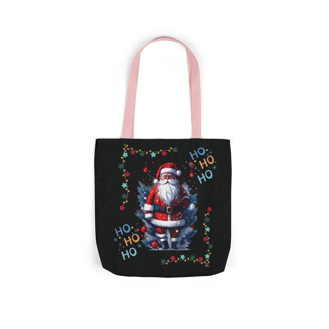 Ho Ho Ho Santa Claus Canvas Tote Bag Accessories Printify 16" × 16'' Light Pink