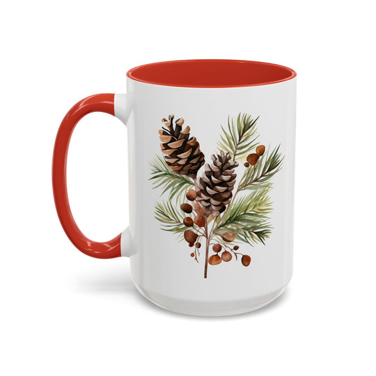 Pine Cone & Branch Accent Coffee Mug