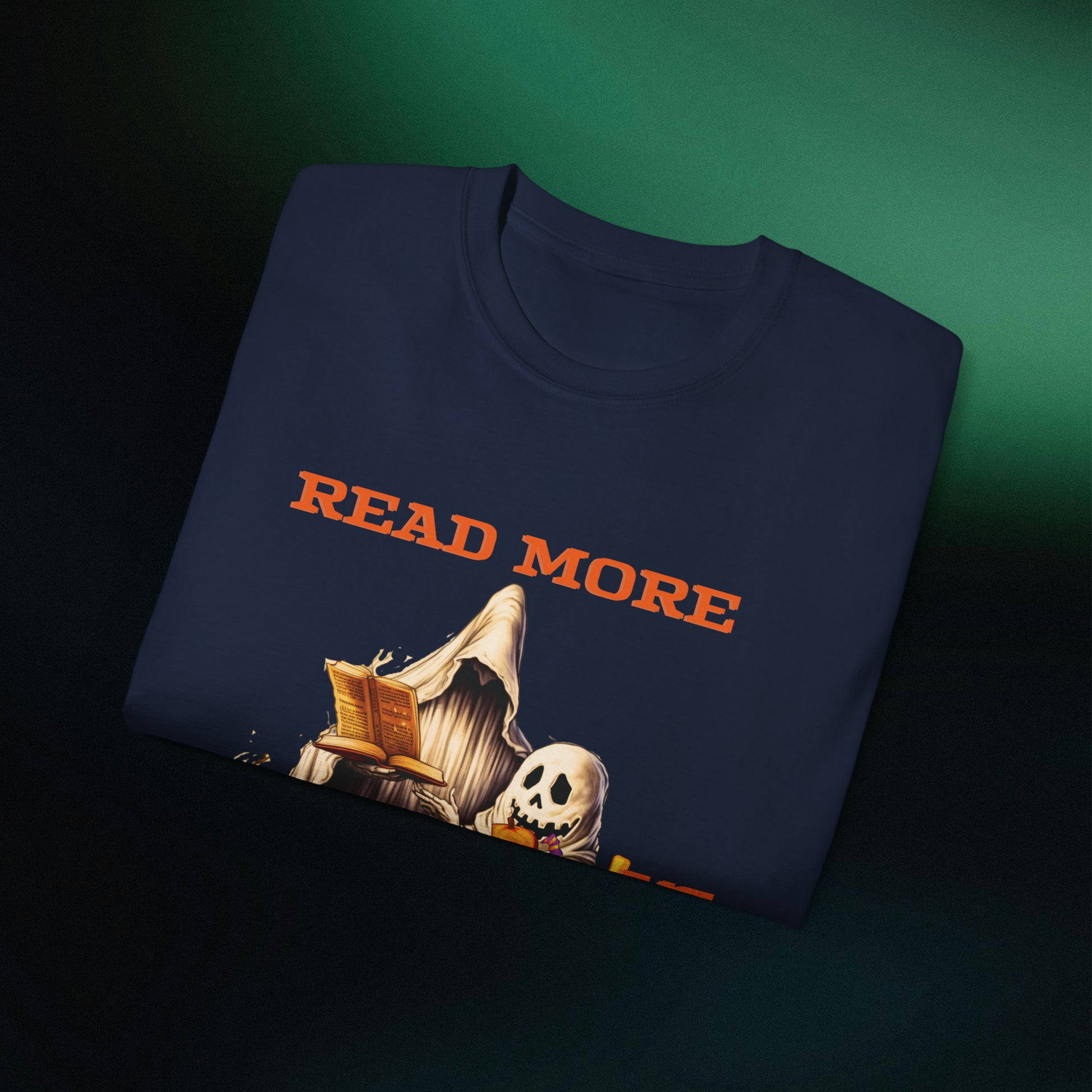 Ghosts Reading Books Halloween Tee | Unisex Ultra Cotton Classic Fit | Read More Books T-Shirt   