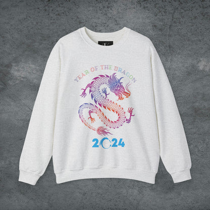 Year of the Dragon Sweatshirt - 2024 Chinese Zodiac Shirt for Lunar New Year Celebrations Sweatshirt S Ash 