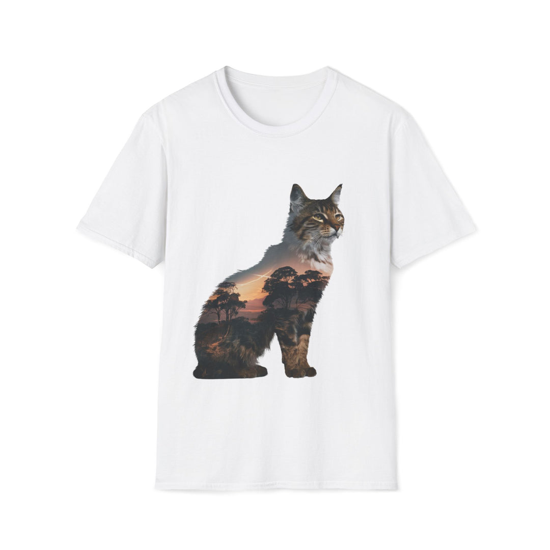 Bobcat Silhouette T-Shirt T-Shirt Printify White S