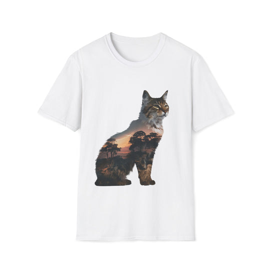 Bobcat Silhouette T-Shirt T-Shirt Printify White S