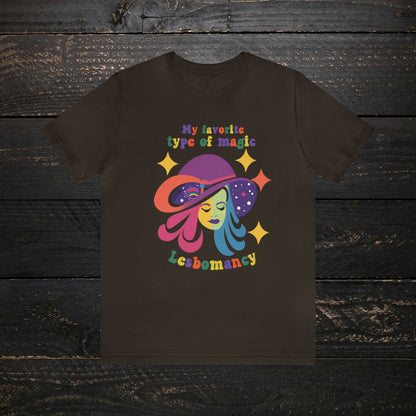 Halloween LGBT T-Shirt | Gay Witch Shirt - Spooky and Proud Tee - LGBT Halloween Shirt - Lesbian Halloween T-Shirt Brown XS 