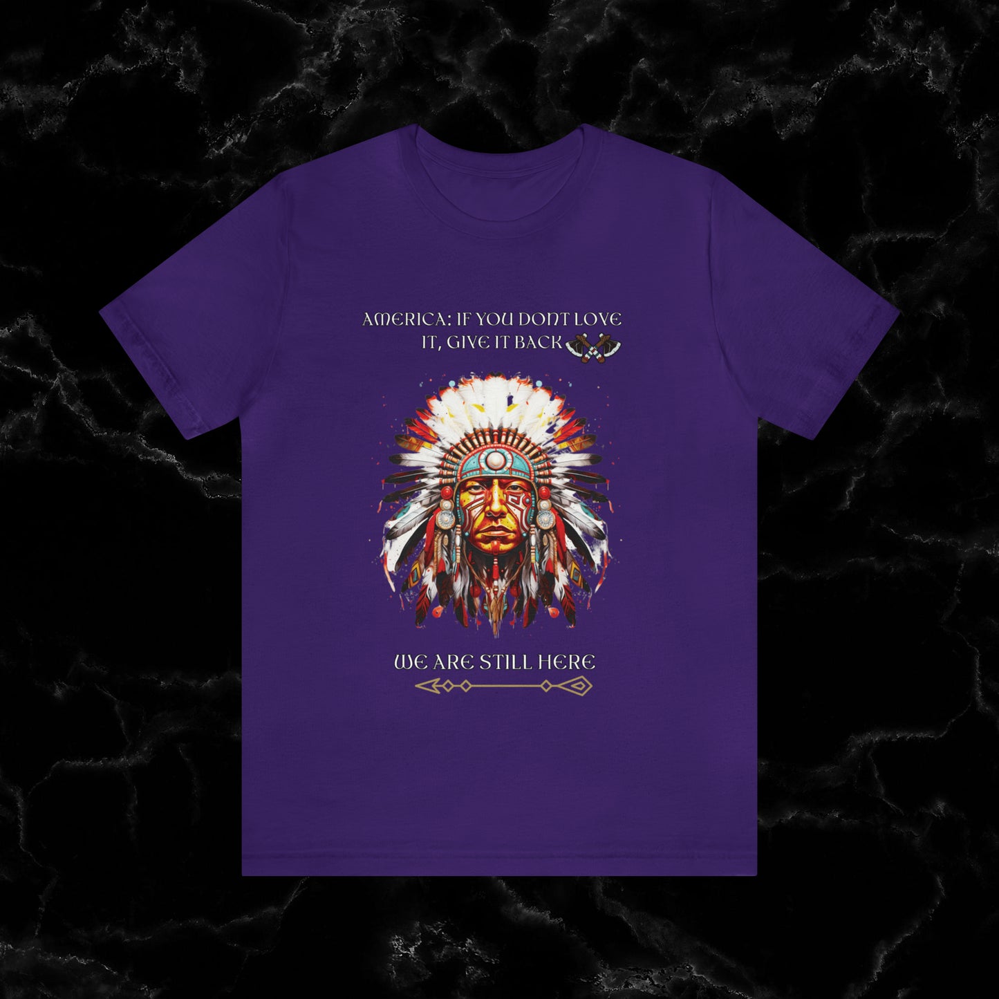 America Love it Or Give It Back Vintage T-Shirt - Indigenous Native Shirt T-Shirt Team Purple S 