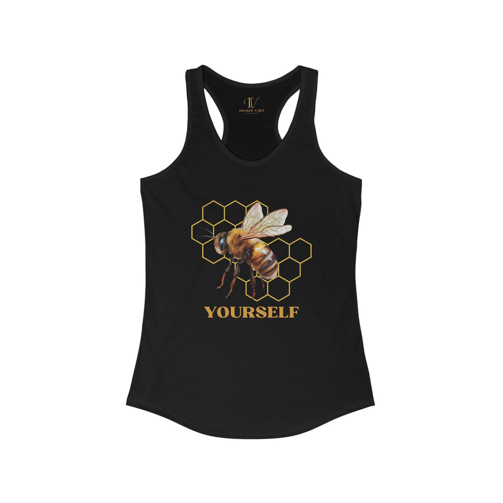 Racerback Tank Bee Yourself Tank Top Printify XS Solid Black