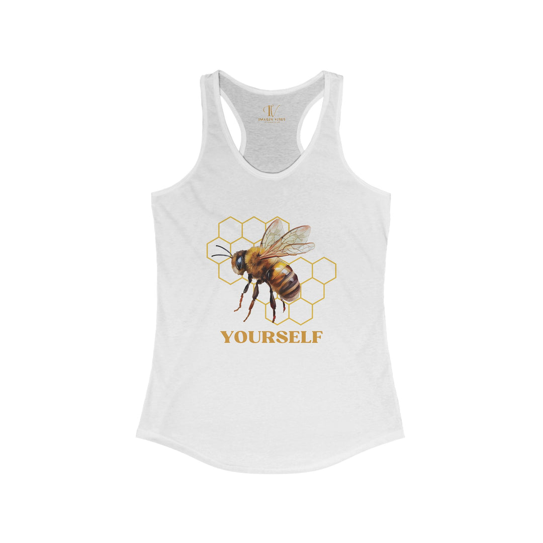 Racerback Tank Bee Yourself Tank Top Printify L Solid White