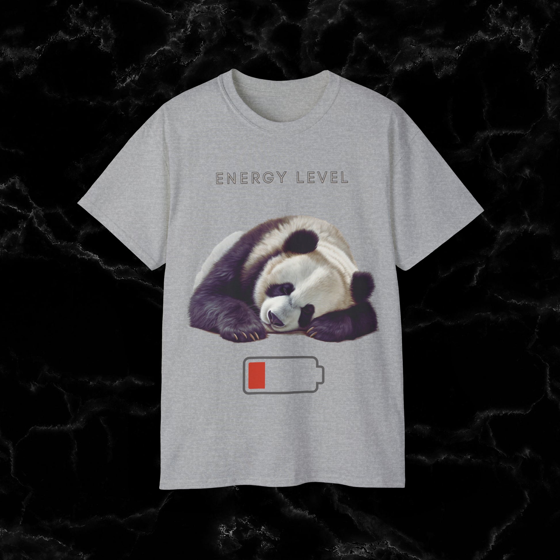 Nap Time Panda Unisex Funny Tee - Hilarious Panda Nap Design - Energy Level T-Shirt Sport Grey S 