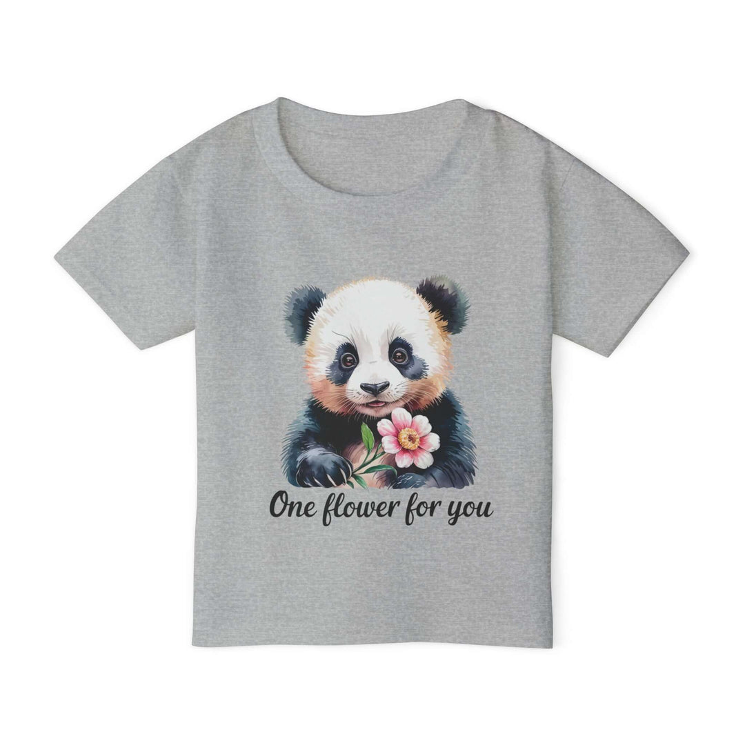 Panda Toddler T-shirt with 'One flower for you' Kids clothes Printify Sport Grey 2T