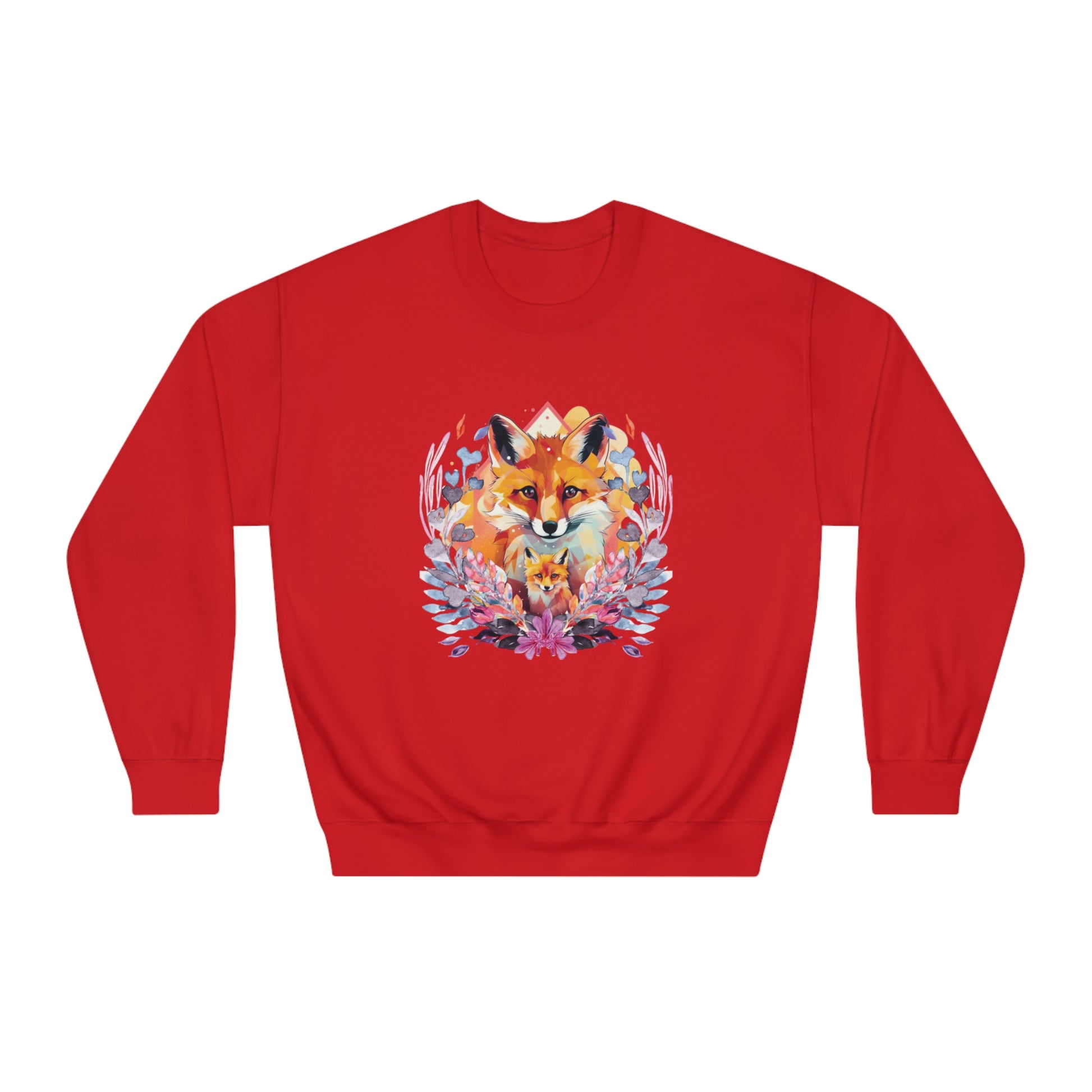 Cozy Cute Fox Cottagecore Sweatshirt | Vintage Forest Witch Aesthetic Sweater with Mommy and Baby Fox Design Sweatshirt   