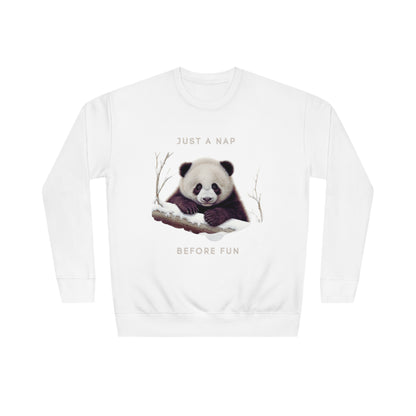Lazy Panda Nap Before Fun Sweatshirt | Embrace Cozy Relaxation Sweatshirt White S 