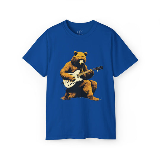 Bear Guitar Tee T-Shirt Printify Royal S