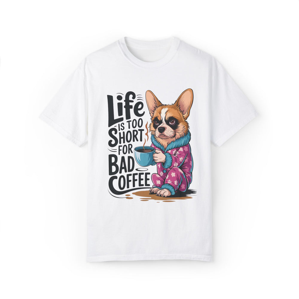 Cartoon Dog Coffee Lover T-shirt T-Shirt Printify White S