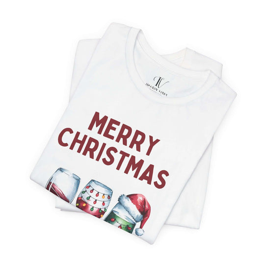 Christmas Wine Glasses Tee - Unisex Jersey Shirt