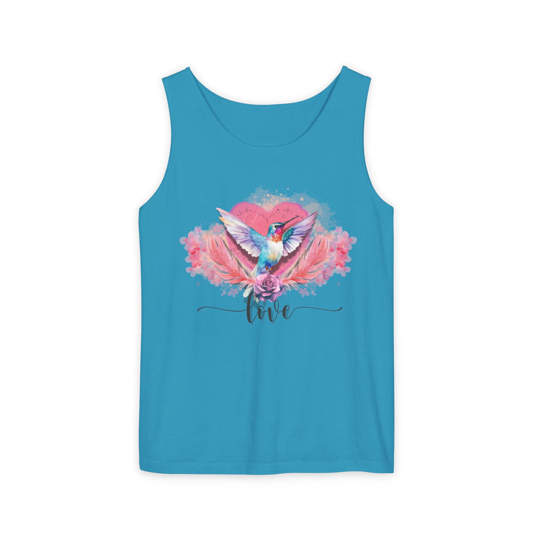 Hummingbird Love Tank Top Tank Top Printify Sapphire S