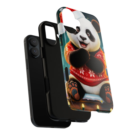 Phone Case - Festive Christmas Panda in Sweater Phone Case Printify