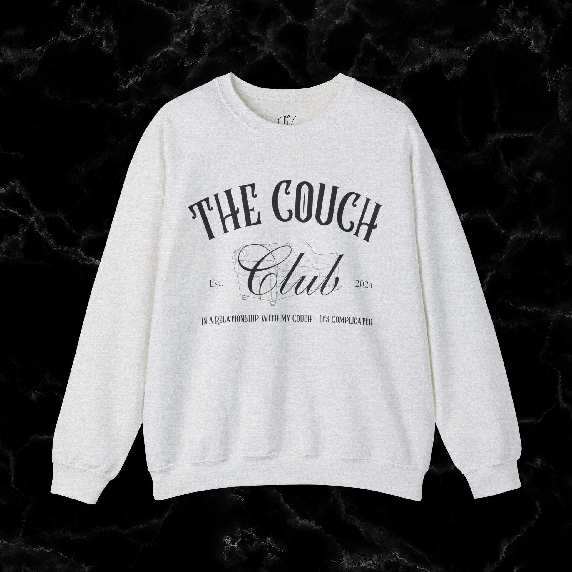 The Couch Club Crewneck Sweatshirt – Funny, Vintage, and Oversized: The Perfect Gift for Her and Your Best Friend Sweatshirt S Ash 